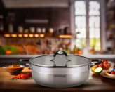ماهیتابه دو دسته استیل دو درب 32 سانت عرشیا ARSHIA مدل SS478-3089